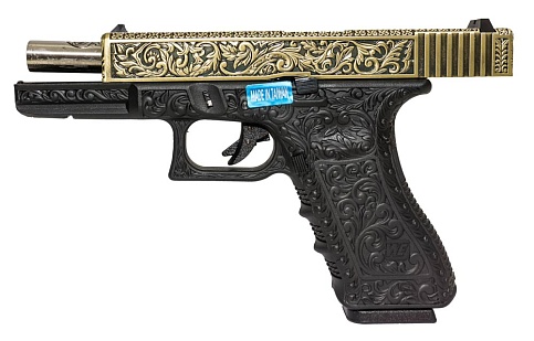 Пистолет WE Glock 17 с гравировкой (we-g001box-fb)