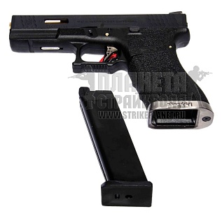 WE Пистолет Glock 17 G-Force, позолоченный ствол, черный