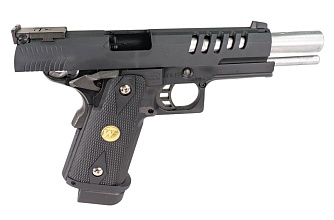 WE Пистолет Colt Hi Capa 5.1 auto, greengas перфорированный кожух, (we-h002at)