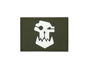 детальное фото Нашивка Strike "Warhammer 40000. Орки / Orks ", 80х50 мм, олива, лазерная резка интернет-магазин "Планета страйкбола"