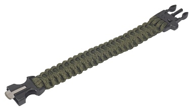 Браслет из паракорда Outdoors Survival кресало и свисток олива (as-sl0011od)