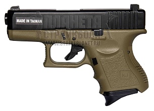 фото детально kjw пистолет glock-27, greengas, олива (kjw-g27-ms(odg) интернет-магазин "Планета страйкбола"