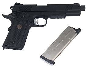 Пистолет KJW Colt M1911 MEU, с резьбой под глушитель, greengas (kp-07-tbc.gas)