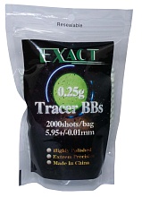 детальное фото для раздела Шары Exact 0.25г. трассерные зеленые, 2000шт. интернет-магазин "Планета страйкбола»