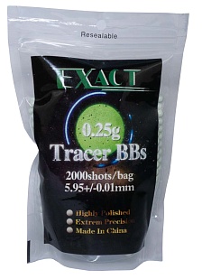 детальное фото для раздела Шары Exact 0.25г. трассерные зеленые, 2000шт. интернет-магазин "Планета страйкбола»