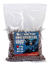 детальное фото для раздела Шары AimTop 0.36г. 1000 шт. коричневые (bb-36x10br) интернет-магазин "Планета страйкбола»