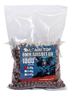детальное фото для раздела Шары AimTop 0.36г. 1000 шт. коричневые (bb-36x10br) интернет-магазин "Планета страйкбола»