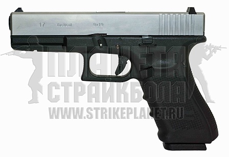 фото детально we пистолет glock 17 gen.4, хром (we-g001b-sv) интернет-магазин "Планета страйкбола"