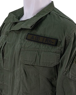 Нашивка Strike Группа крови A (II) Rh-, черный олива