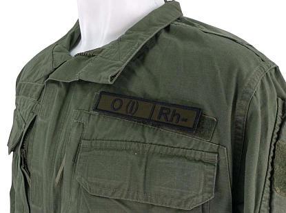 Нашивка Strike Группа крови O (I) Rh-, черный олива