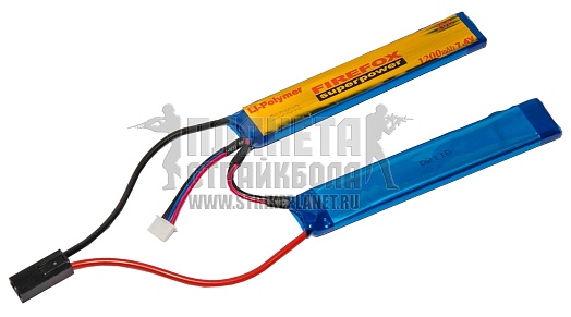детальное фото для раздела Аккумулятор Firefox LiPo 7.4в, 1200мАч, 20C, 2 лепестка интернет-магазин "Планета страйкбола»