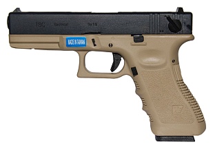 фото детально пистолет we glock 18c gen.3 greengas tan (gp617b-tan) интернет-магазин "Планета страйкбола"