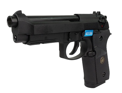 WE Пистолет Beretta M92F, CO2, черный, металл, рельса, (we-m008-co2)