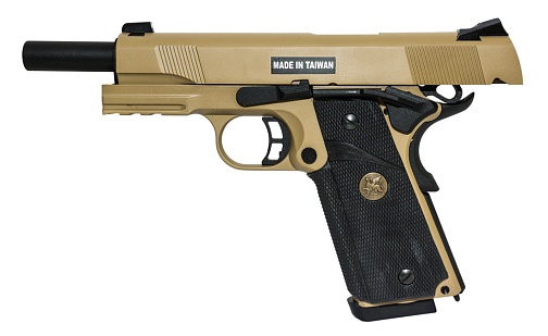 Пистолет KJW Colt M1911 MEU, tan, greengas (kp-07.gas-tan)