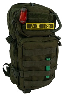 Нашивка Strike Группа крови A (II) Rh+, желтый олива