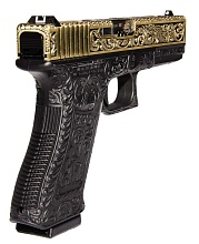 WE Пистолет Glock 18C gen.3, гравировка, greengas (we-g002box-br)