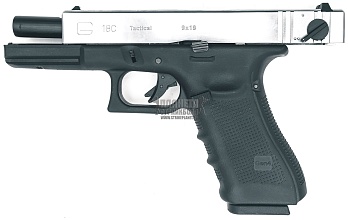 WE Пистолет Glock 18C gen.4, хром