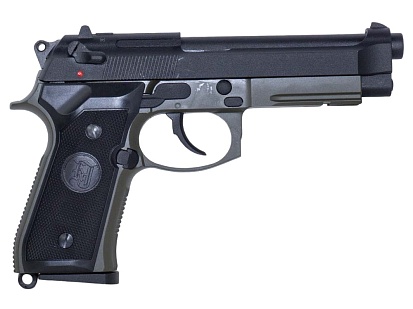 KJW Пистолет Beretta M9A1 Rail, greengas, олива