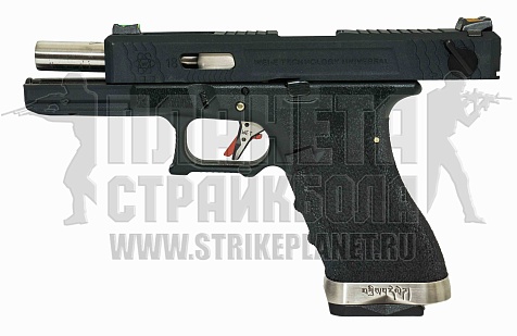 WE Пистолет Glock 18, G-Force, черный, хром.ствол (we-g002wet-5)