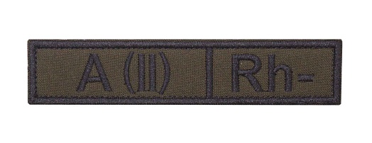 детальное фото Нашивка Strike Группа крови A (II) Rh-, черный олива интернет-магазин "Планета страйкбола"