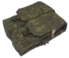 Подсумок Strike под 4 магазина АК двойной с клапаном, цифра кордура