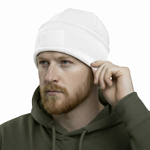 детальное фото Шапка Strike флис с отворотом и велкро р-р 58, белый интернет-магазин "Планета страйкбола"