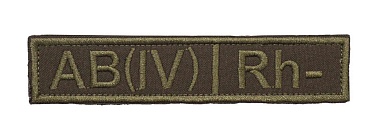 детальное фото Нашивка Strike Группа крови AB (IV) Rh-, олива интернет-магазин "Планета страйкбола"