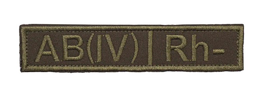 детальное фото Нашивка Strike Группа крови AB (IV) Rh-, олива интернет-магазин "Планета страйкбола"