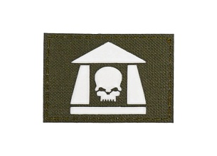 детальное фото Нашивка Strike "Warhammer 40000. Cadian gate / Кадианские Врата", 70х50 мм, олива, лазерная резка интернет-магазин "Планета страйкбола"