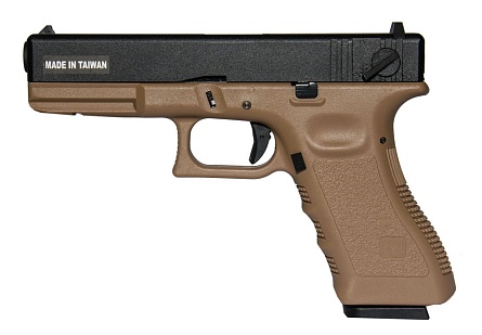 фото детально kjw пистолет glock 18, co2, tan (cp627-tan) интернет-магазин "Планета страйкбола"
