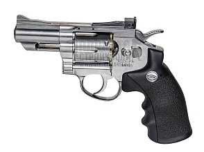 gletcher револьвер sw r25 silver, пневматический, серебристый