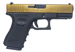 Пистолет WE Glock 19 Gen.3, металл слайд, золото (we-g003a-tg)