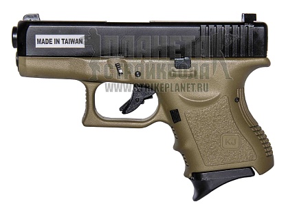 фото детально kjw пистолет glock 27, greengas, tan интернет-магазин "Планета страйкбола"