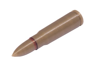 Патрон АК 7.62х39мм (Макет) цвет латунь, пластик