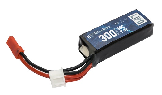 детальное фото для раздела Аккумулятор BlueMax LiPo 7.4В, 300мАч, 35С, HPA микро интернет-магазин "Планета страйкбола»