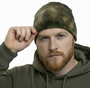 детальное фото Шапка Strike Милитари-280 флис р-р 60, A-TACS FG Camo интернет-магазин "Планета страйкбола"