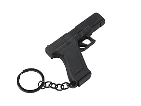 брелок strike пистолет glock, полимер, черный