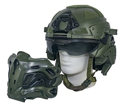 Шлем Kingrin (WoSporT) Tactical Assault Helmet олива, радиоцифированный (hl-98-od)