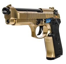 WE Пистолет Beretta M92FS, greengas, золотой (WE-M004)