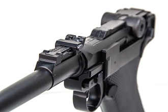 WE Пистолет Luger P-08 8", черный (gp403)