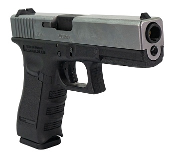 WE Пистолет Glock 17 gen.3, greengas, хром (WE-G001A-SV)