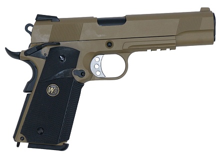 Пистолет WE Colt M1911 MEU Rail, greengas, tan (we-e008b-tan)