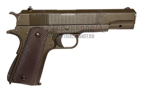 Smart Пистолет Colt M1911 A1 с глушителем, спринг, коричневый (g.17.4)