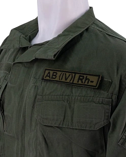 Нашивка Strike Группа крови AB (IV) Rh-, черный олива