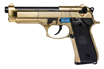 фото детально we пистолет beretta m92fs, greengas, золотой (we-m004) интернет-магазин "Планета страйкбола"
