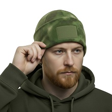 Шапка Strike флис с отворотом и велкро р-р 58, A-TACS Camo