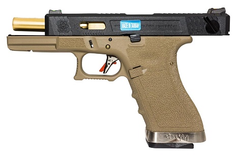 Пистолет WE Glock 18 G-Force tan золоченный (we-g002wet-6)