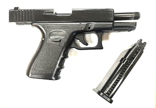 Пистолет KJW Glock 23 greengas, внешняя резьба, нужен ремонт (Б/У)