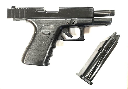 Пистолет KJW Glock 23 greengas, внешняя резьба, нужен ремонт (Б/У)