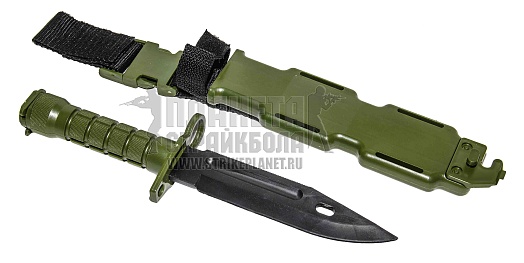 штык-нож тренировочный м9 на м4 резина олива